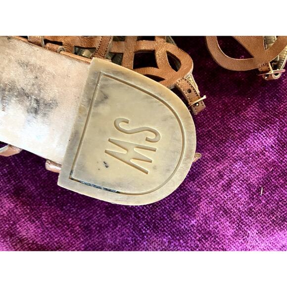 STUART WEITZMAN $495 Aphrodite Gladiator Sandal SEXY FLATS Size 9 Tan FESTIVAL - Picture 4 of 8